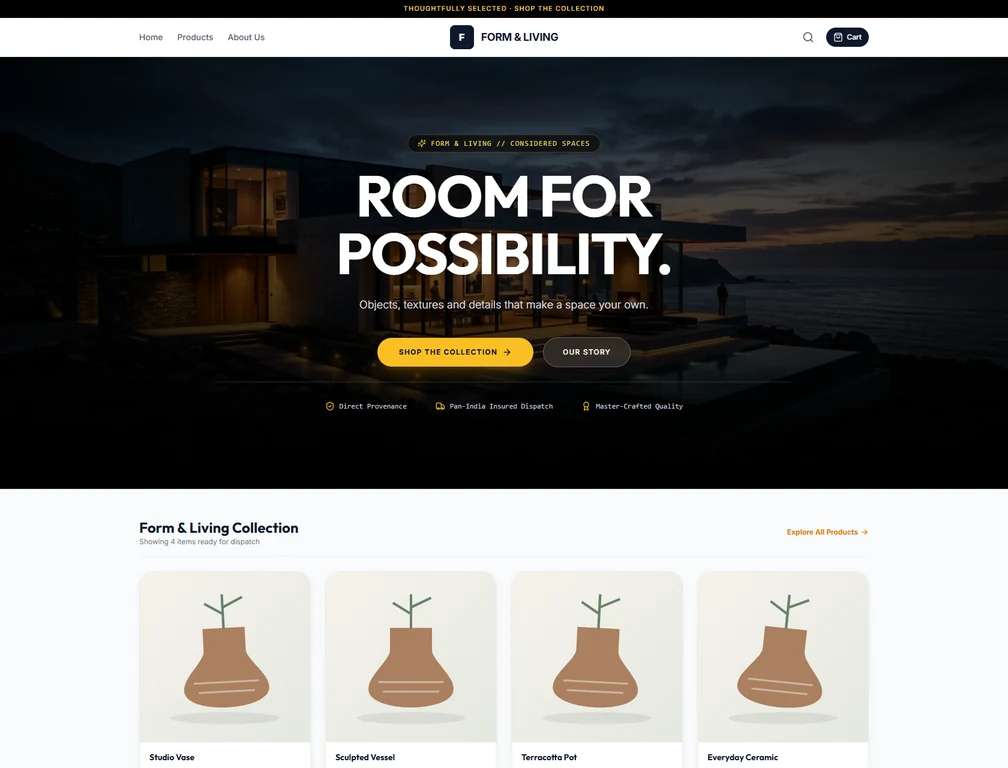 Actual Canvas storefront theme with demo products