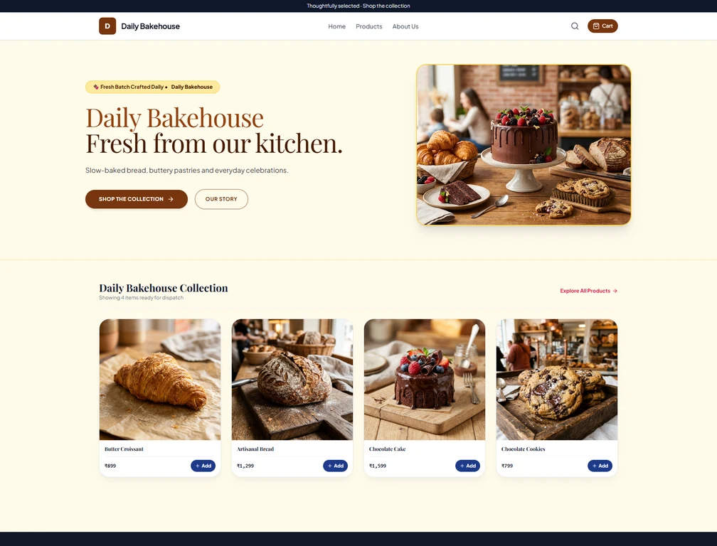 Actual Feast storefront theme with demo products